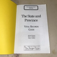 Borgo Référence Guides Ser.: State and Province Vital Records Guide by Mary…