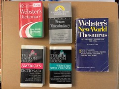 5x Lot – Assorted Pocket Dictionary, Vocabulary, Thesaurus Books