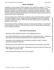 Critical Thinking Detective Vocabulary Book 1 – Fun Mystery Cases (Grades 5+)