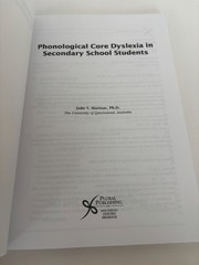 Phonological Core Dyslexia in Secondary School Students Book by Julie Marinac