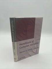 Handbook of Complex Variables by Steven G. Krantz (1999, Hardcover)