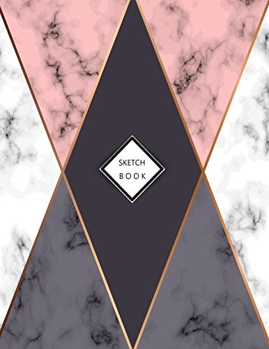 SKETCHBOOK: MARBLE ON WHITE & PINK COVER (8.5 X 11) INCHES By Magic Lover *NEW*