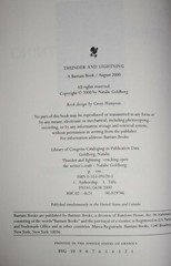 THUNDER & LIGHTNING-Cracking Open the Writer’s Craft-NATALIE GOLDBERG-1st HC dj!